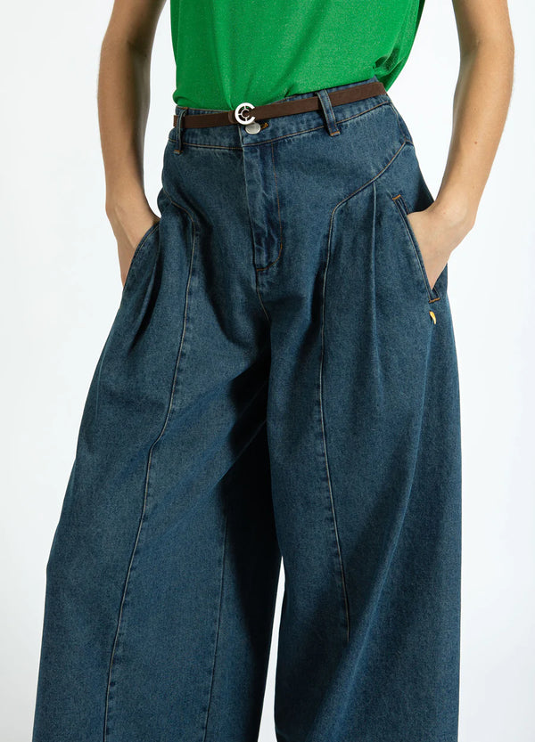 Coster Copenhagen High Waisted Denim Pant Anna Fit in Dark Blue - 254-3404