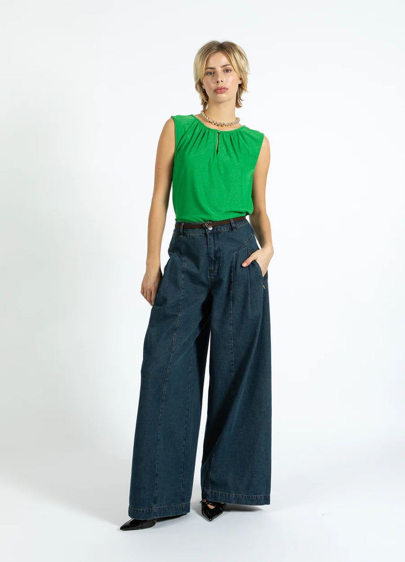 Coster Copenhagen High Waisted Denim Pant Anna Fit in Dark Blue - 254-3404