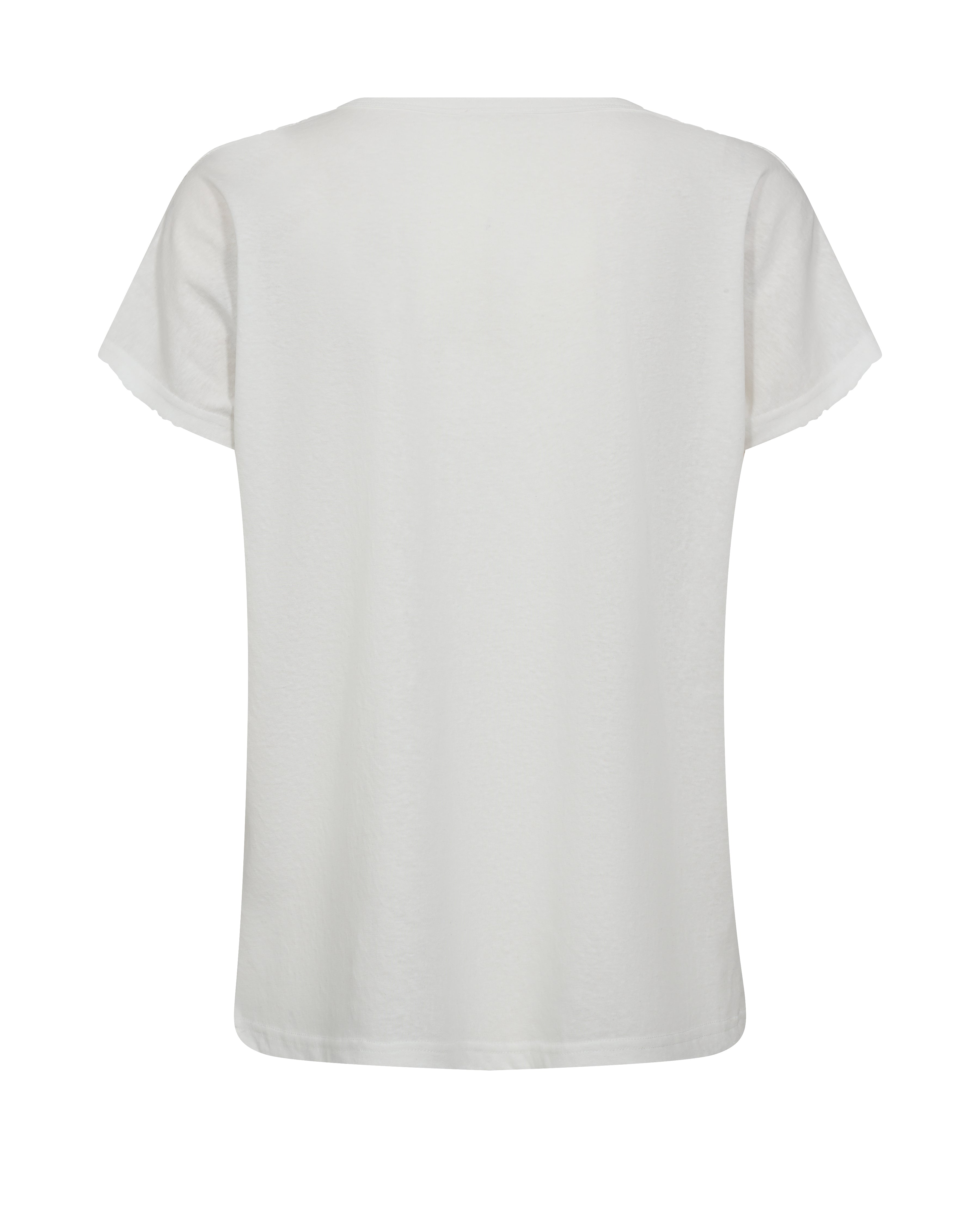 Mos Mosh Dayo V Neck Tee in White - 170940