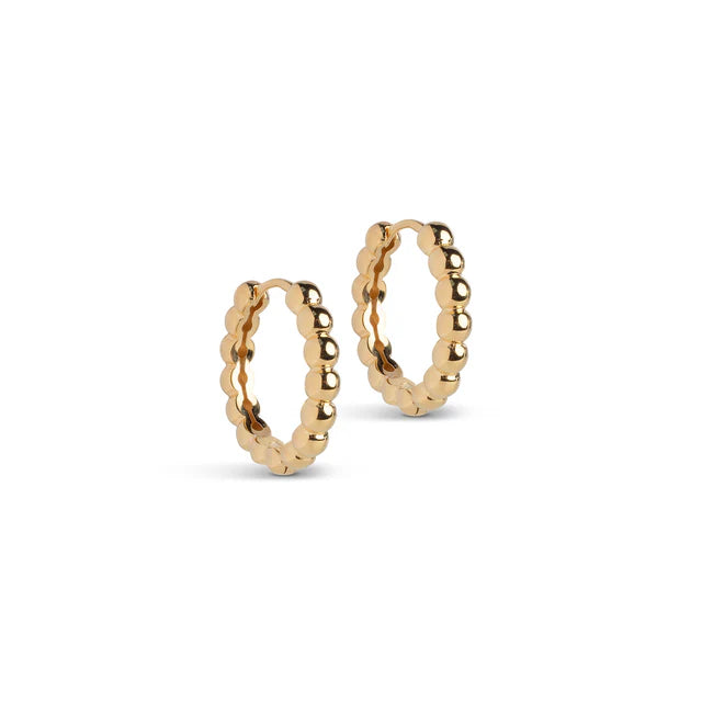 Enamel Copenhagen Large Ball Hoops in Gold
