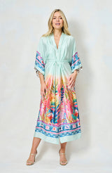 Hope & Ivy The Nora Kimono Sleeve Adjustable Tie Waist Midi Dress with Front Split, Evalucia Boutique, Perth, Scotland