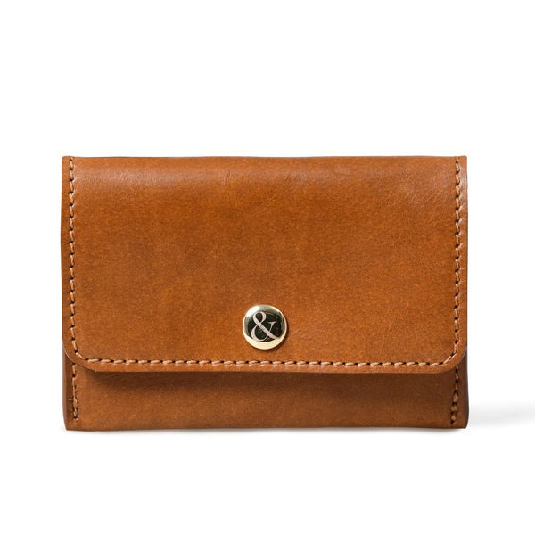 Bell & Fox Ellie Popper Card Holder Purse-Caramel Leather