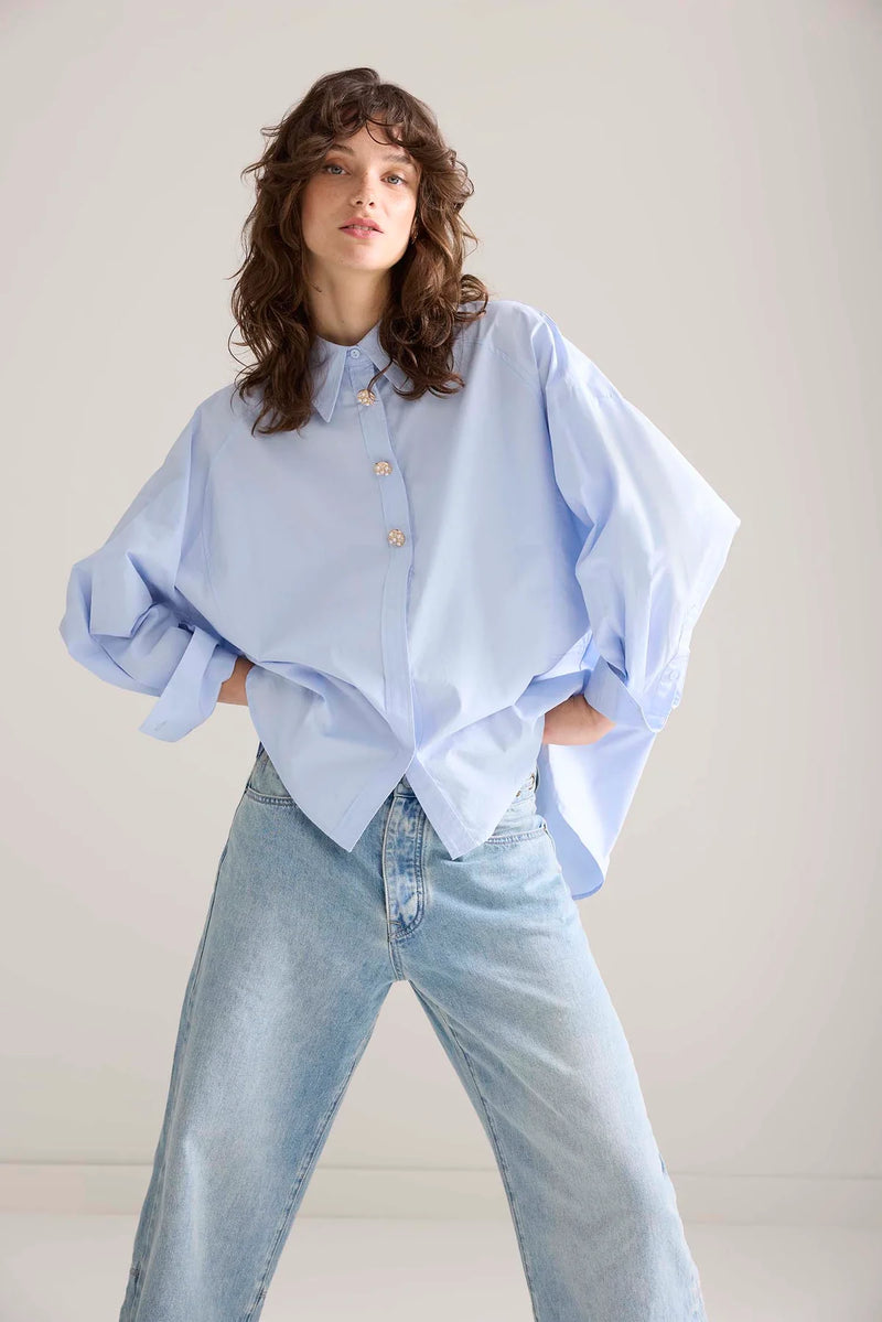 Summum Woman Powder Blue Blouse - 2s3221-12119