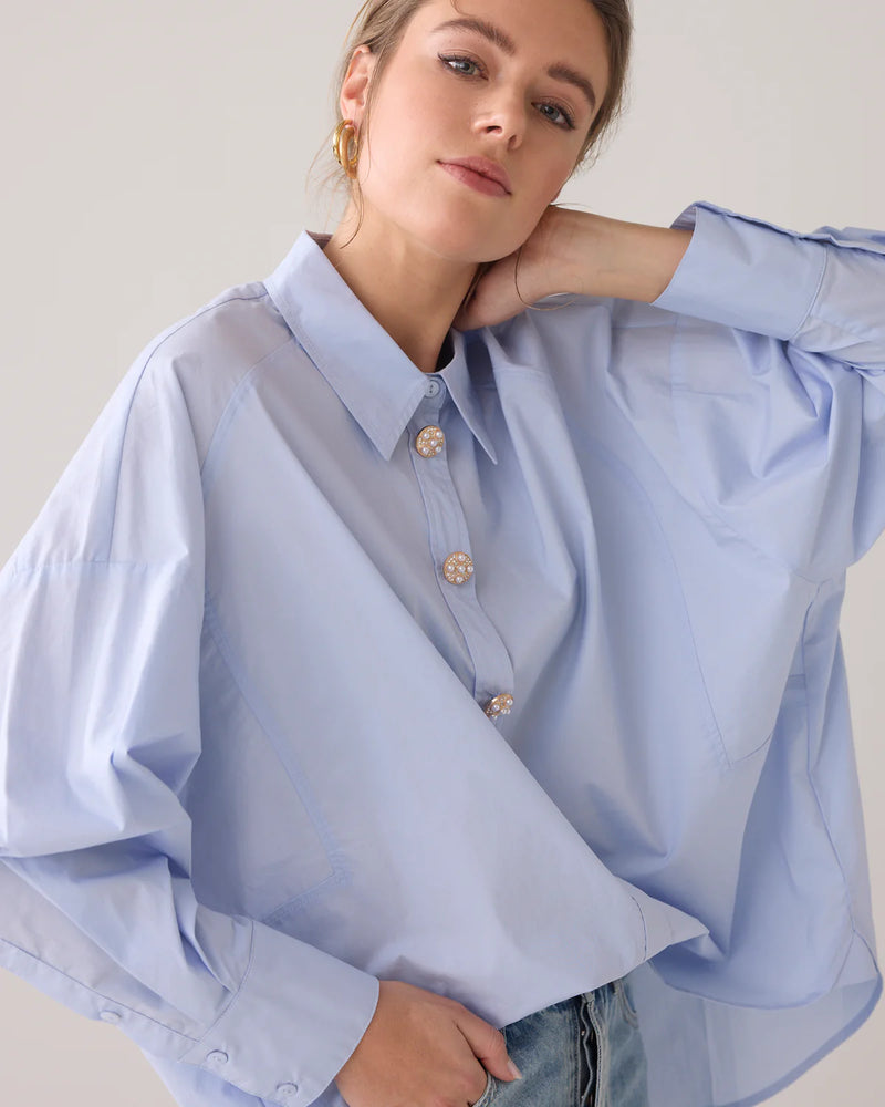 Summum Woman Powder Blue Blouse - 2s3221-12119