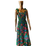 Stardust Clary Dress-Dark Green Flower