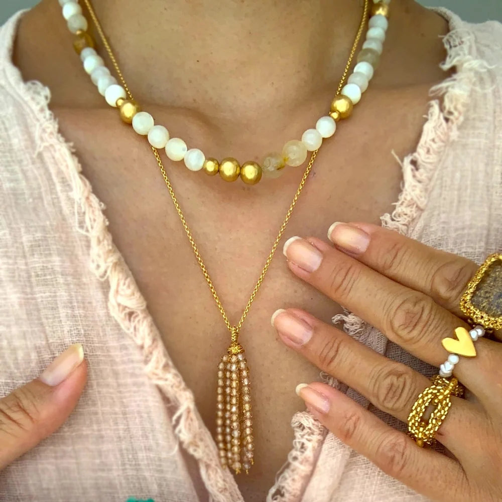 IBU Jewels Necklace Stone Tassle