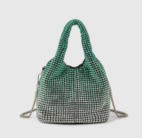 Libby Loves Stella Crystal Embellished Bag in Green
