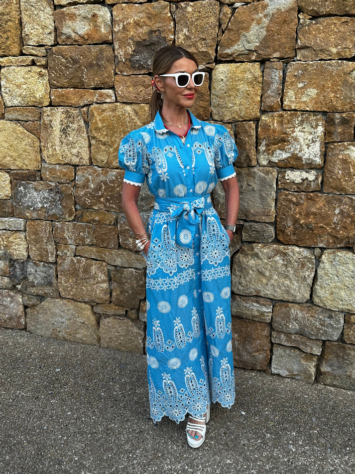 New Day Originals-SANI' MAXI SHIRT DRESS IN BLUE