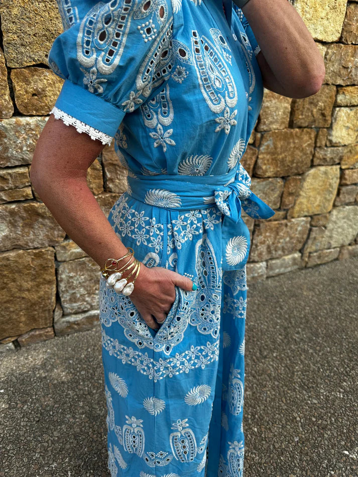 New Day Originals-SANI' MAXI SHIRT DRESS IN BLUE