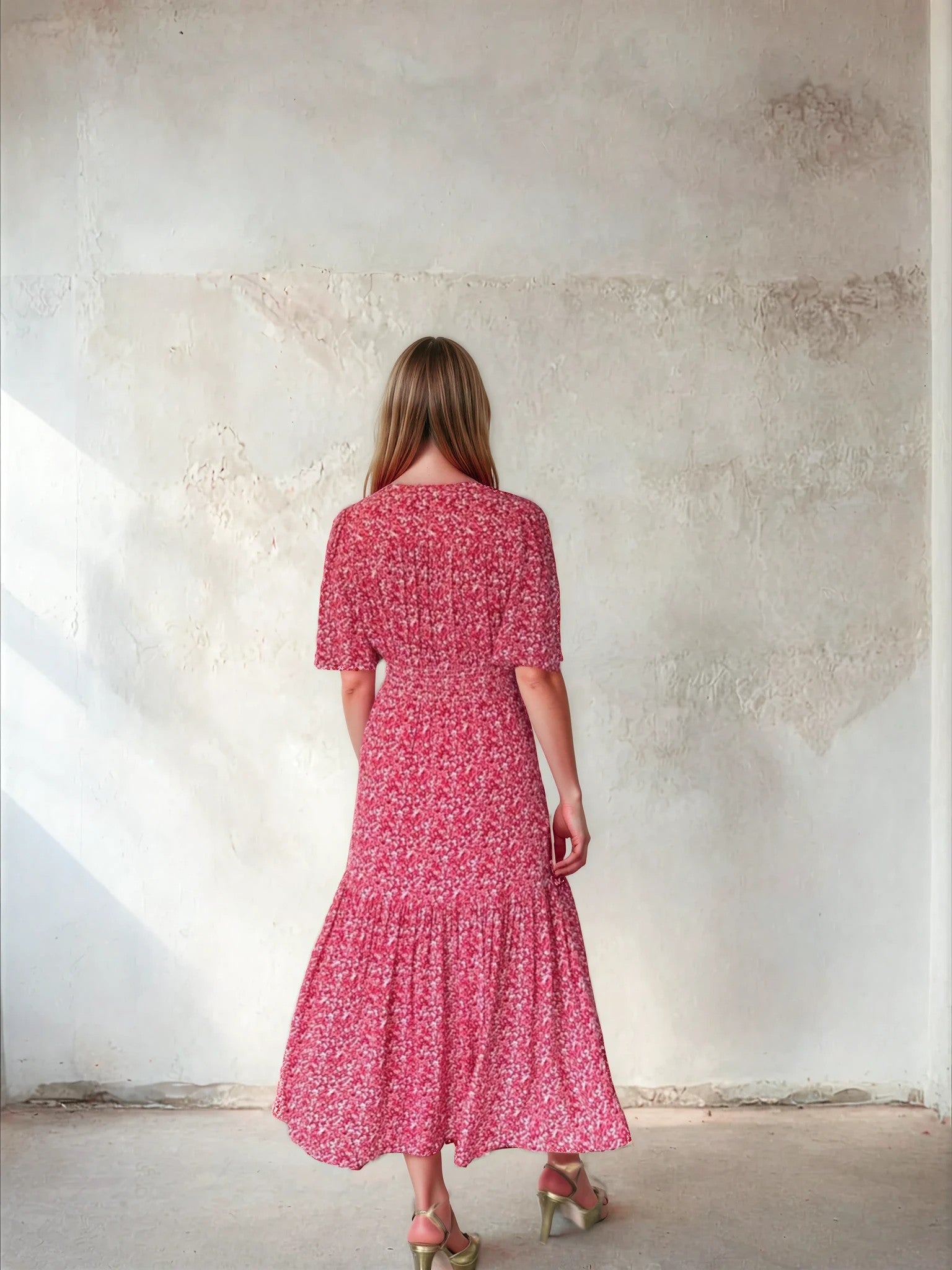 Sirens - Imelda Dress in Ditsy Red