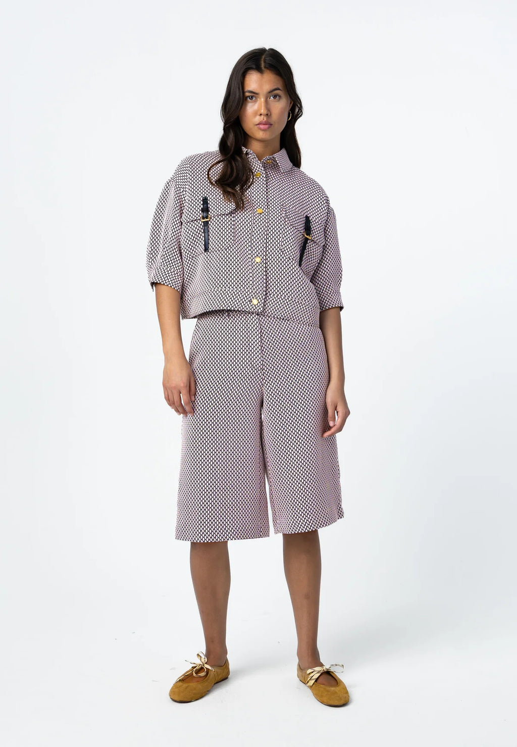 Coster Copenhagen Jacquard Jacket in Pearl and Pink