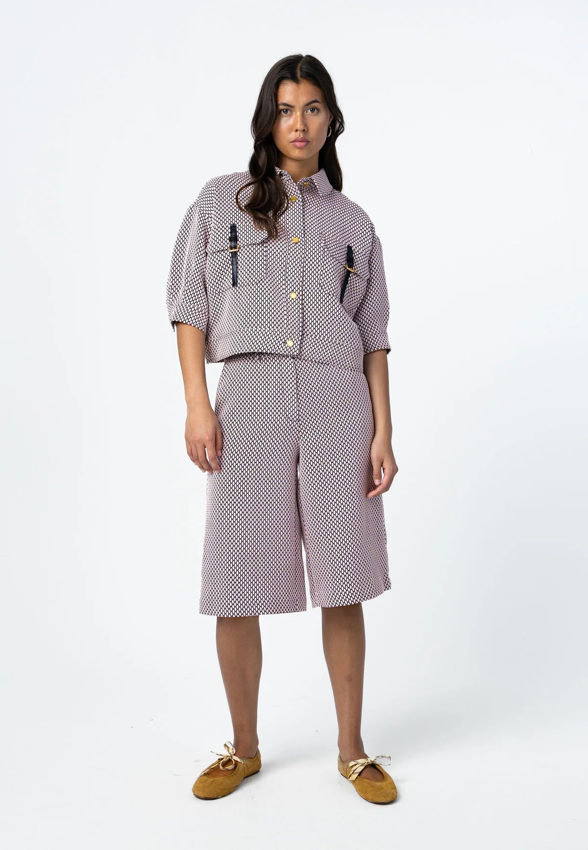 Coster Copenhagen Jacquard Jacket in Pearl and Pink