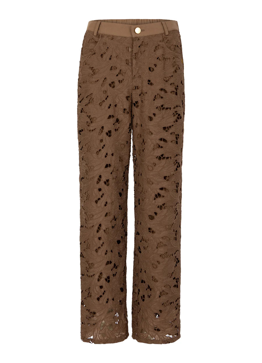 Coster Copenhagen Lace Pant in Mocca Mousse