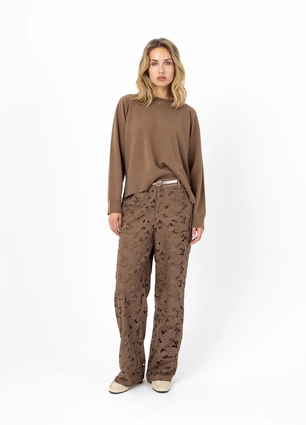 Coster Copenhagen Lace Pant in Mocca Mousse