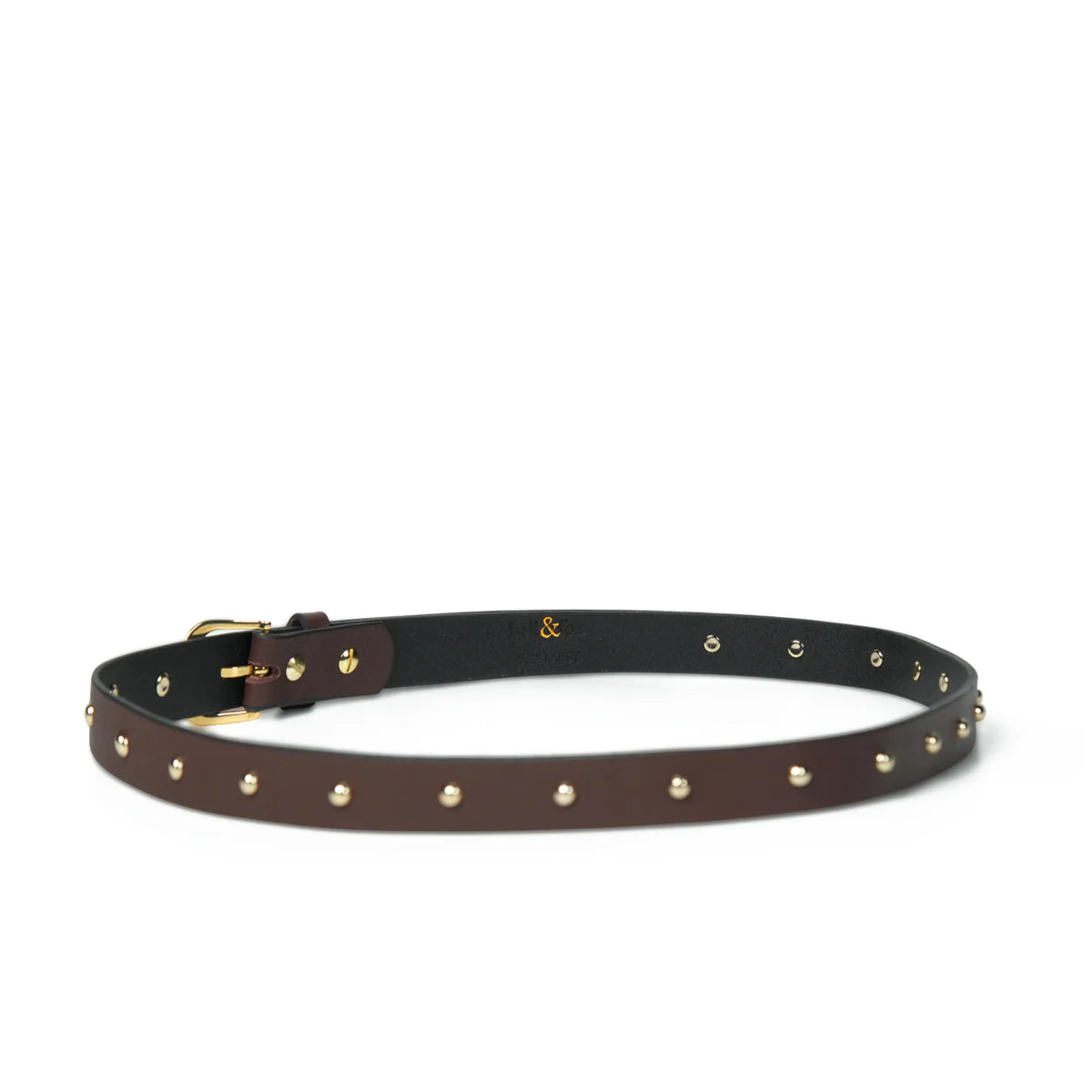 Bell & Fox Mahi Studded Leather Belt in Brown