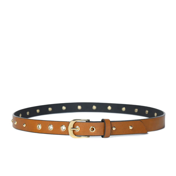 Bell & Fox Mahi Studded Leather belt in Caramel