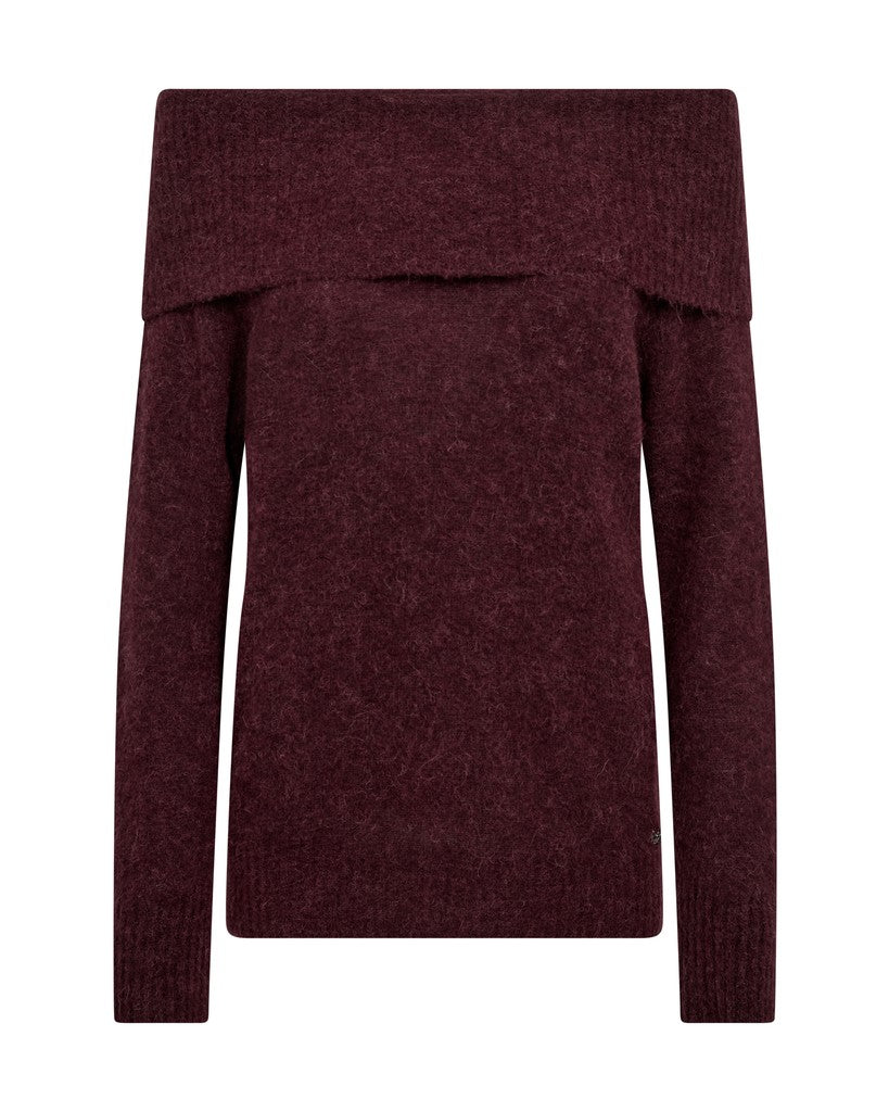 Mos Mosh Mape Off Shoulder Knit in Port Royale