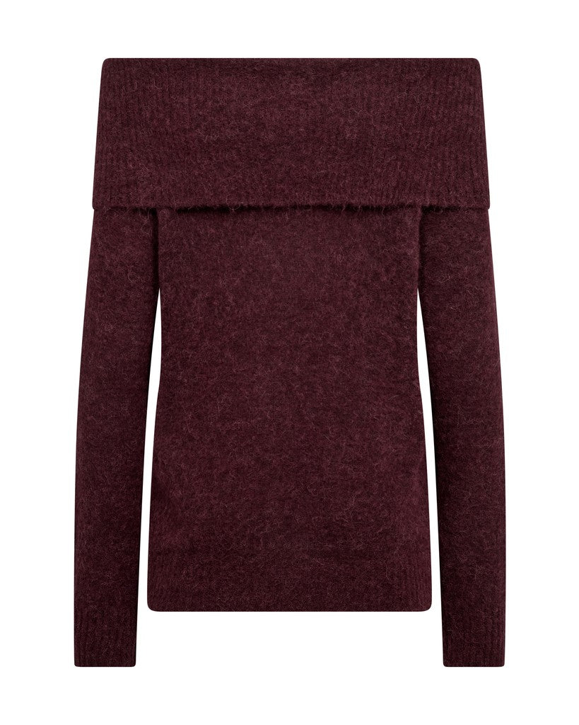 Mos Mosh Mape Off Shoulder Knit in Port Royale
