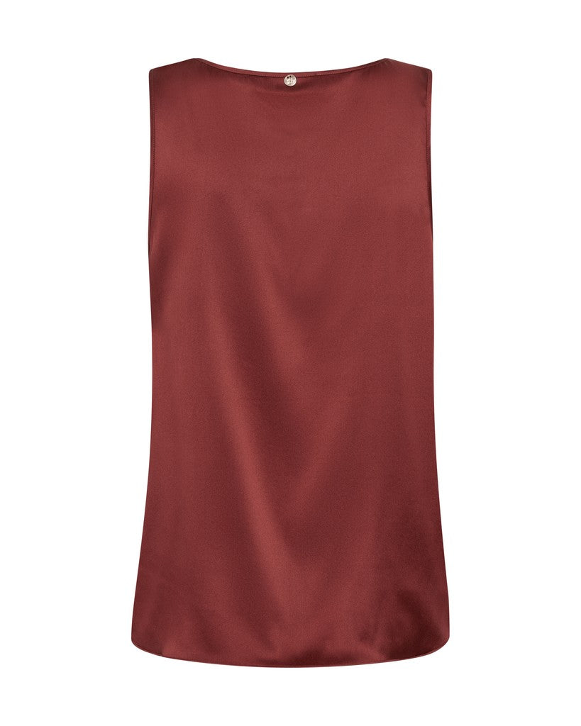 Mos Mosh Astrid Silk Tank Top in Russet Brown