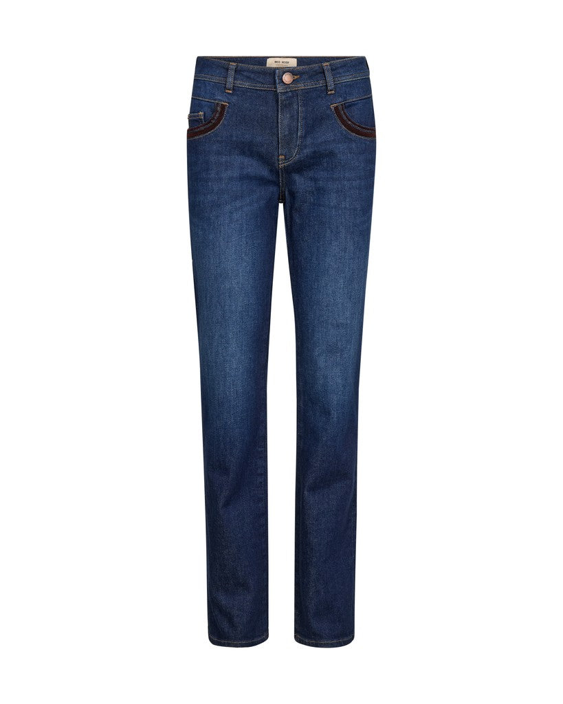 Mos Mosh Carla Naomi Spangle Jeans in Dark Blue