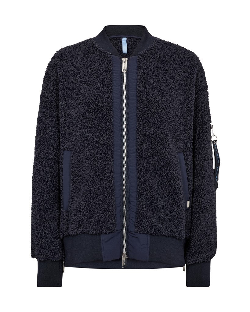 Mos Mosh Emeline Teddy Jacket in Salute Navy