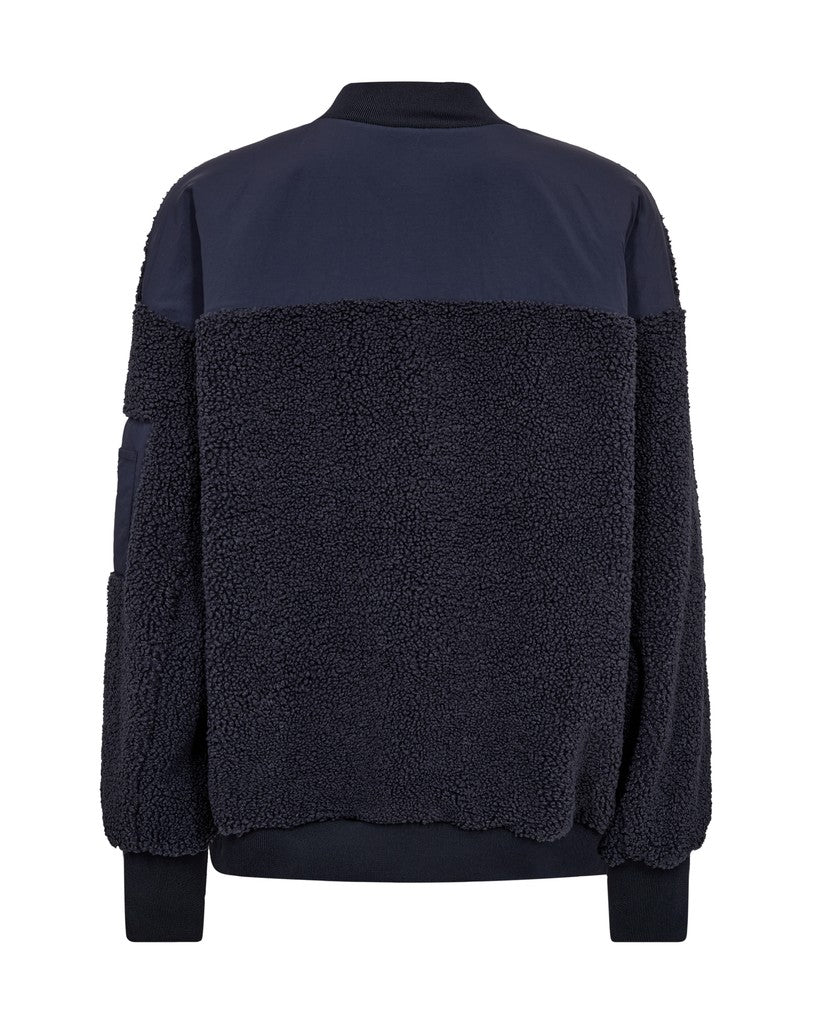 Mos Mosh Emeline Teddy Jacket in Salute Navy