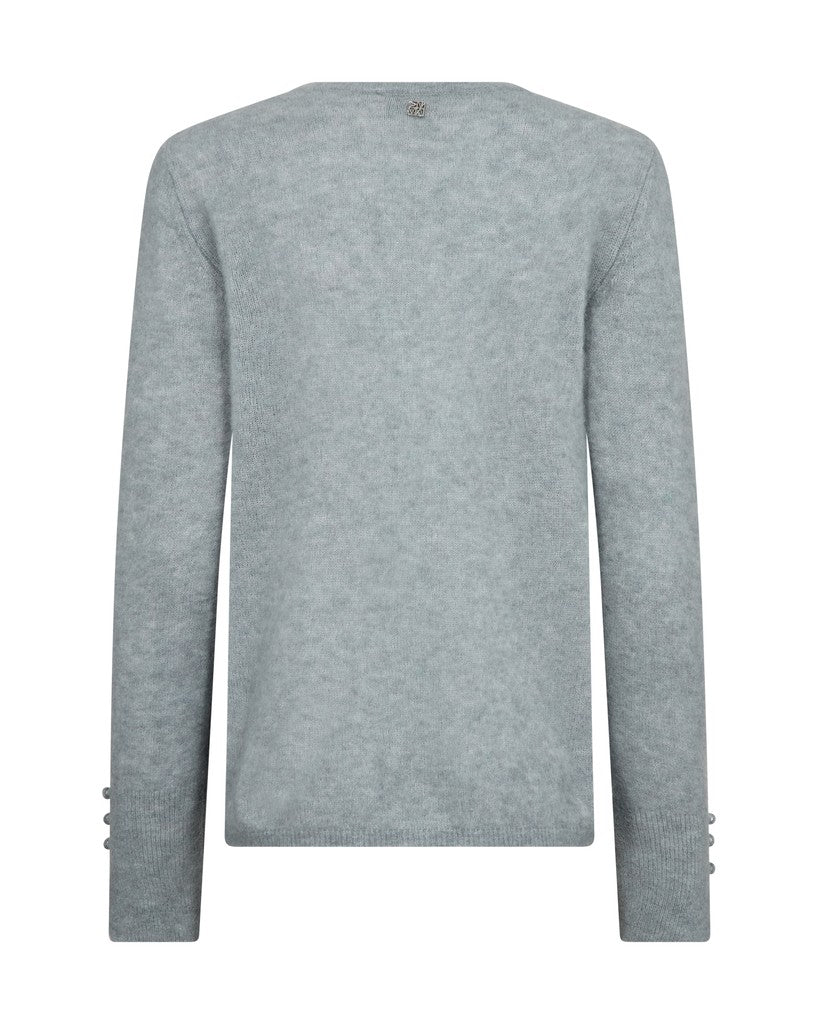 Mos Mosh Mape Sophia Round Neck Knit in Lead