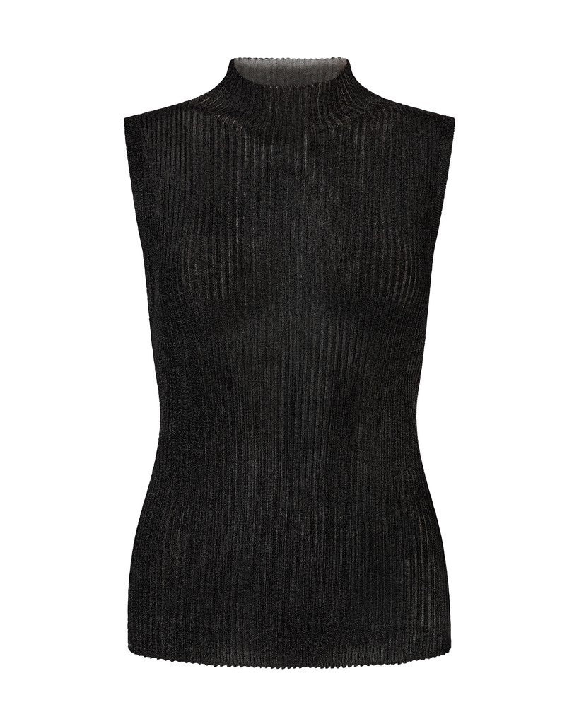 Mos Mosh Manja Highneck Knit Top in Black