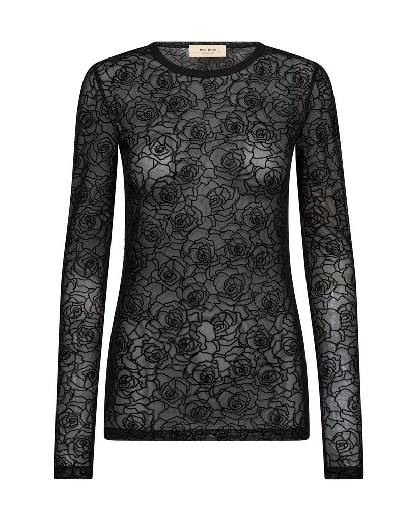 Mos Mosh Black Rose Mesh Blouse
