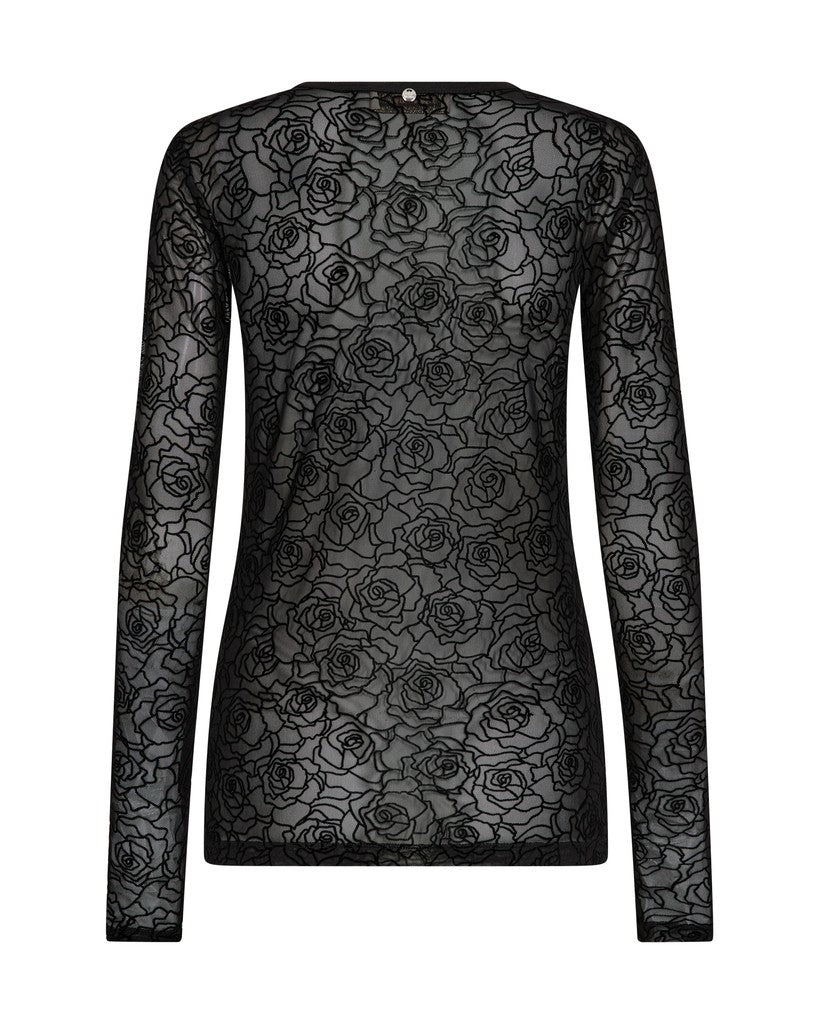 Mos Mosh Black Rose Mesh Blouse
