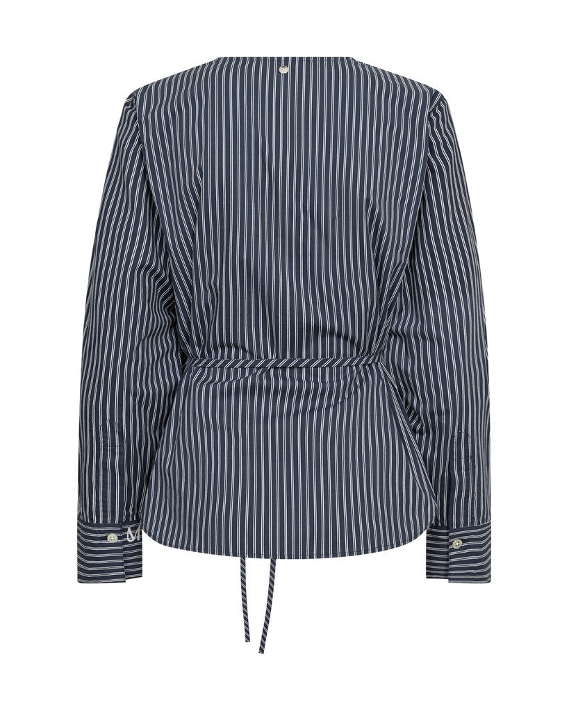Mos Mosh Saro Rose Shirt in Navy Stripe