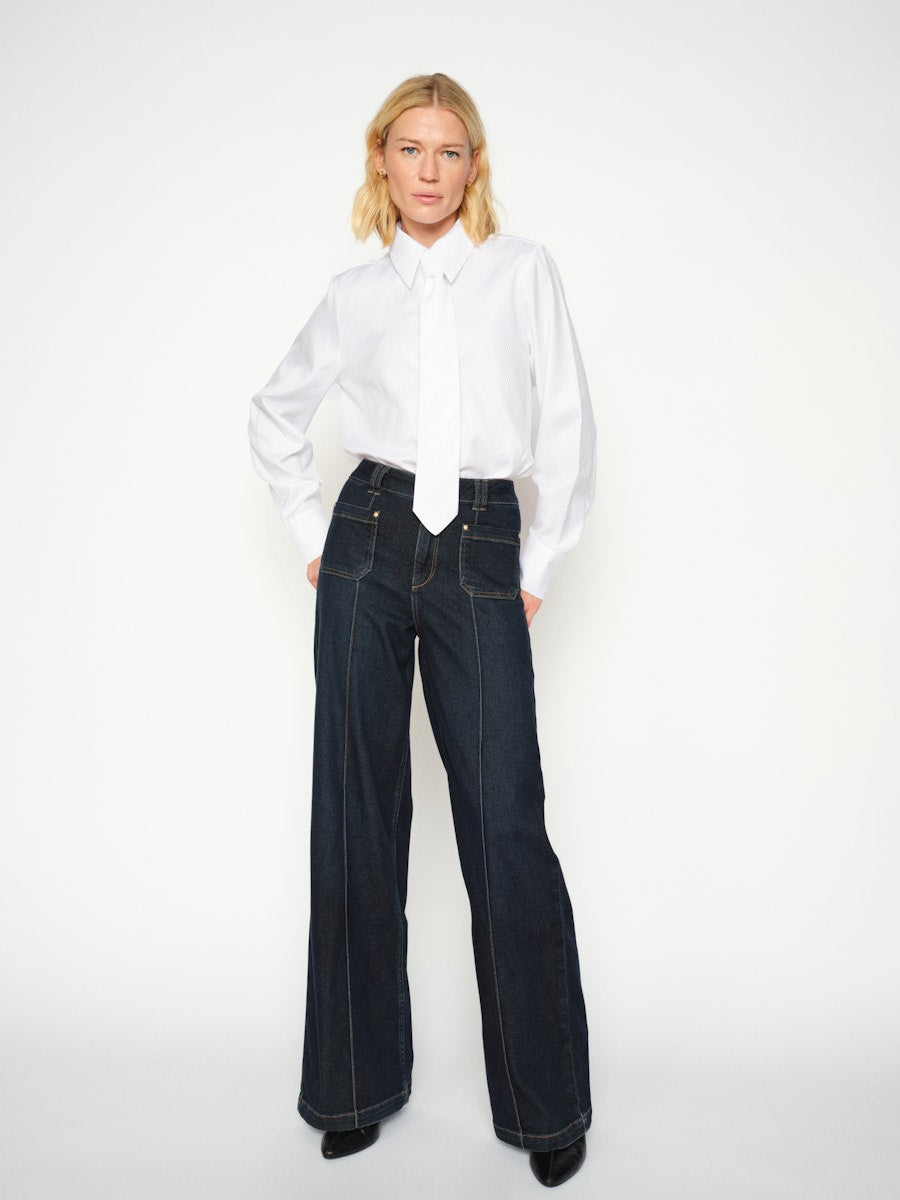 Mos Mosh Ayen Stripe Shirt in White - 175680
