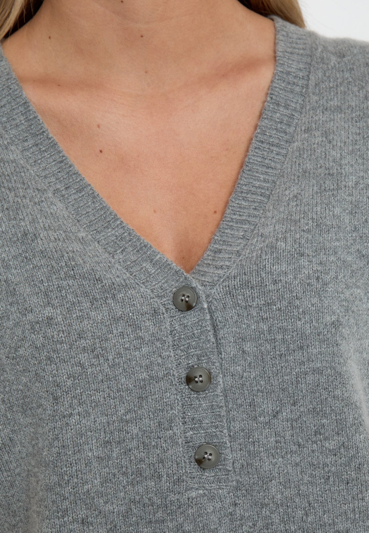 Minus Blake Knit Vest in Frost Grey Melange