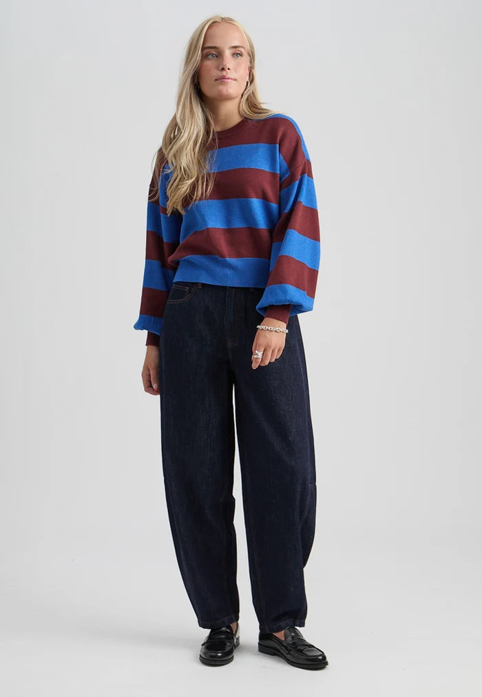 Minus Lolly Knit Pullover in Andorra Stripe