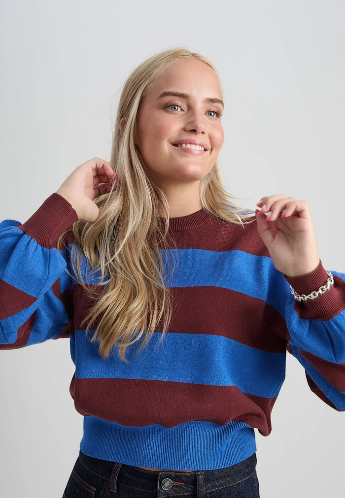 Minus Lolly Knit Pullover in Andorra Stripe
