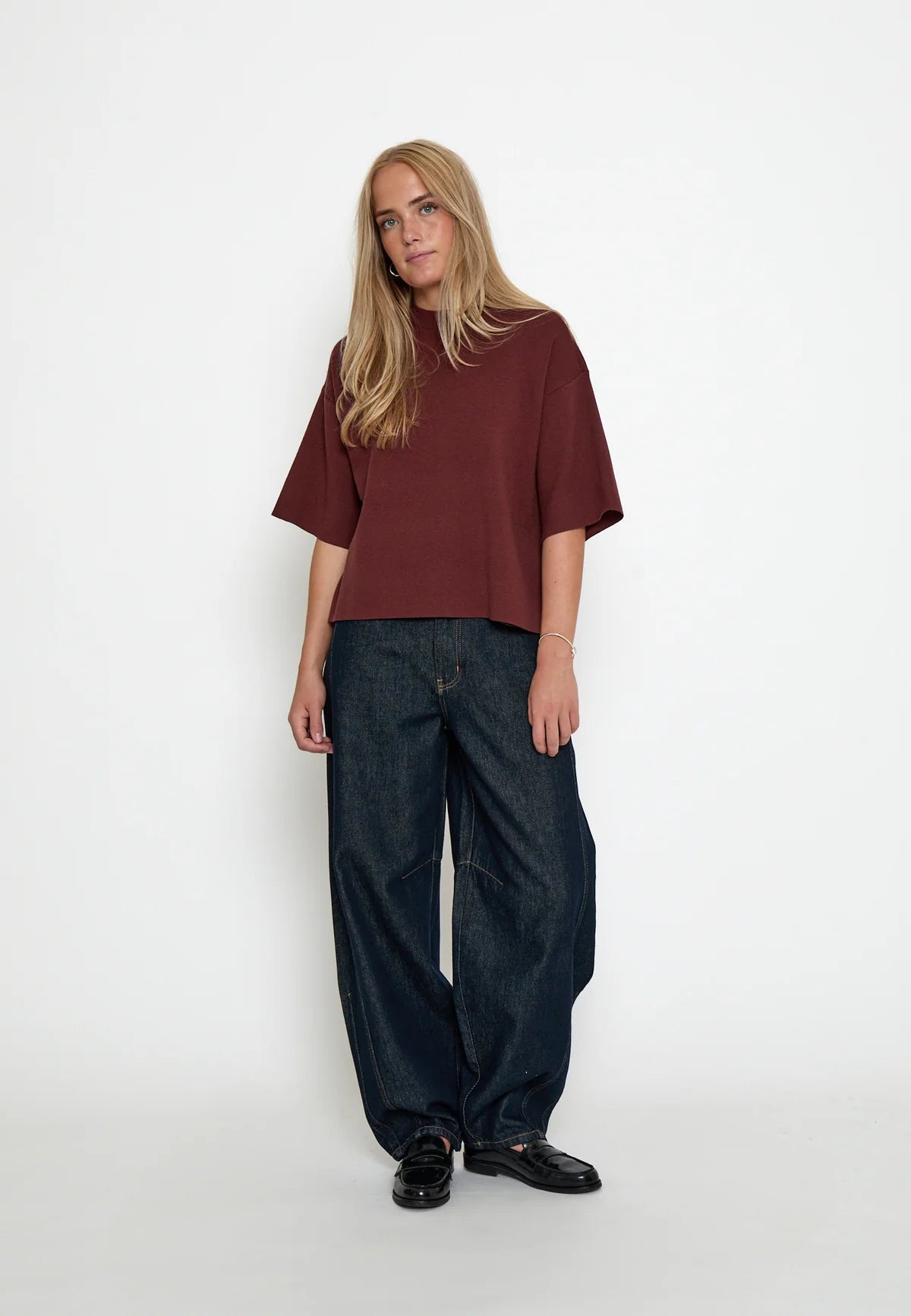 Minus Lupi Knit T-Shirt in Andorra Red
