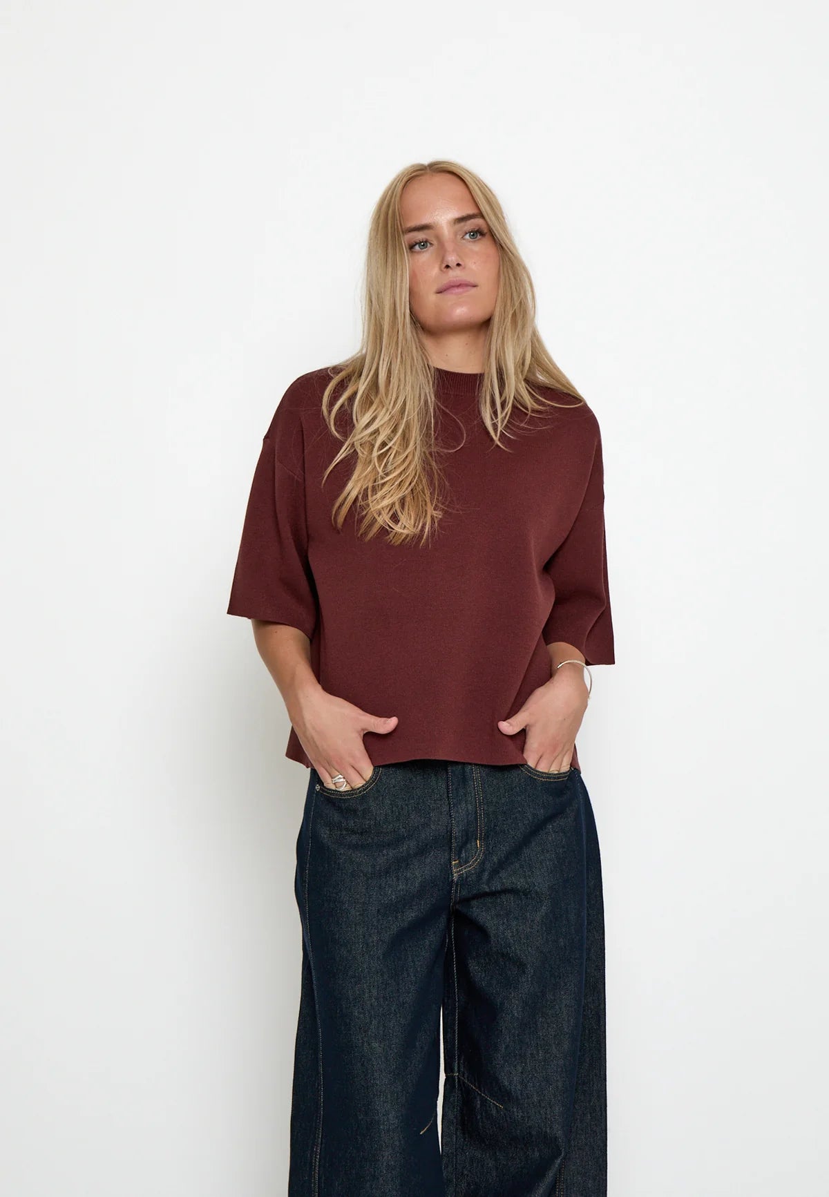 Minus Lupi Knit T-Shirt in Andorra Red