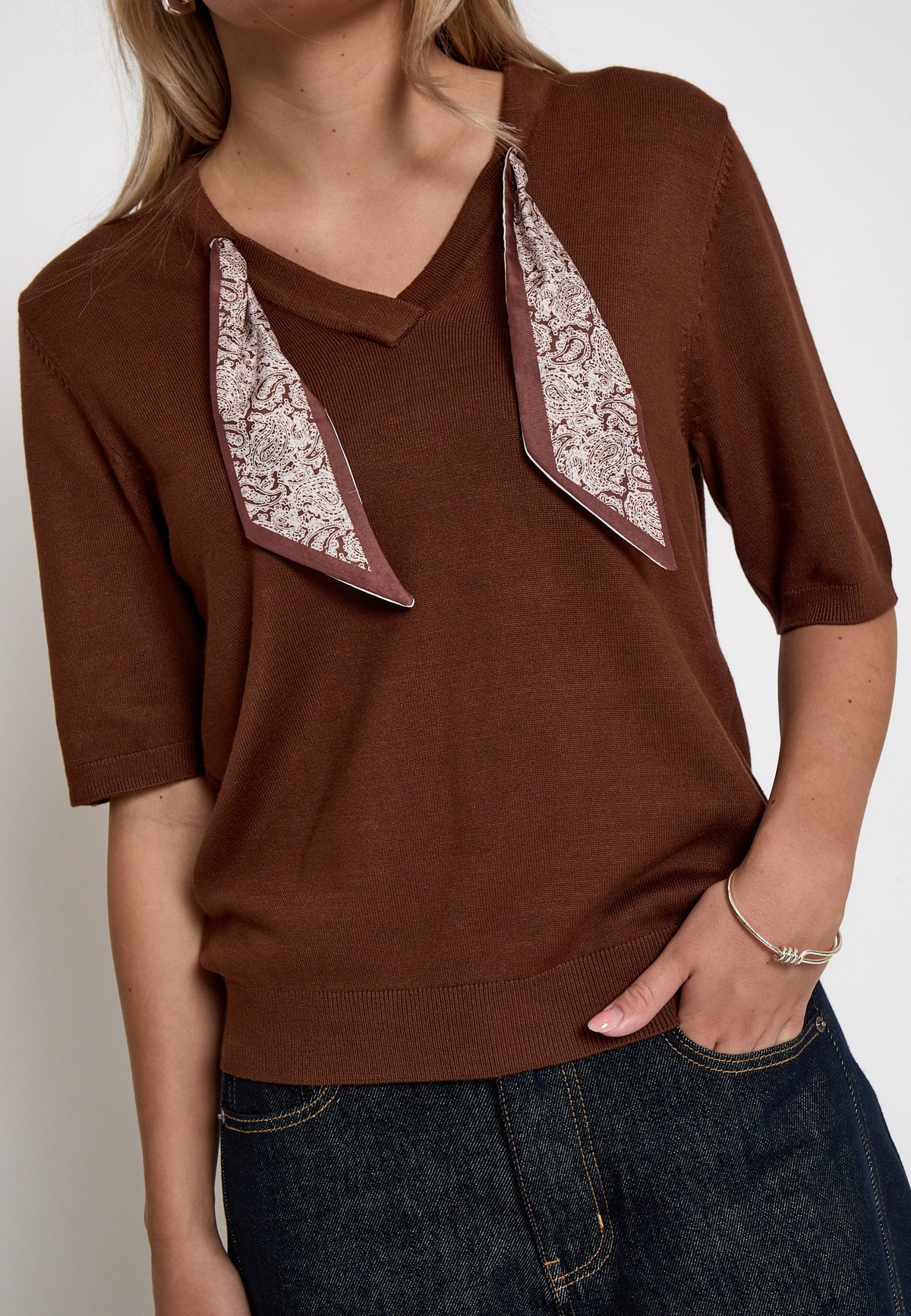 Minus Refaela Knit T-Shirt in Tiramisu