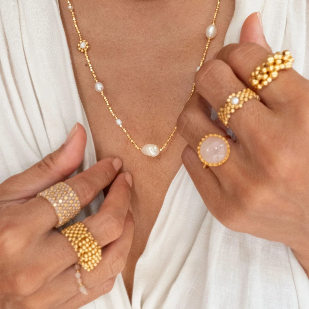 IBU Jewels Ring Soleil - Rose Quartz