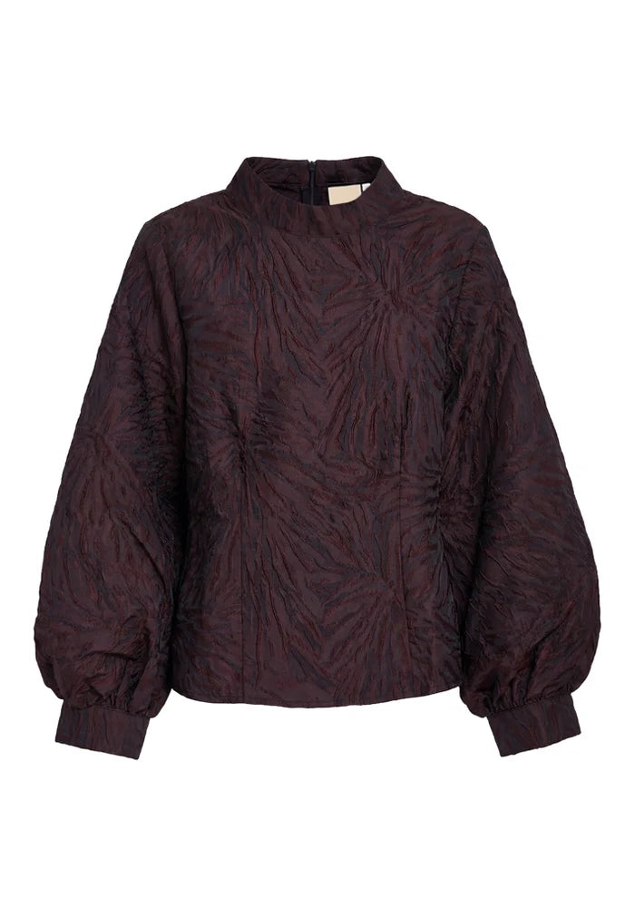 Peppercorn Reece Blouse in Decadent Chocolate Jacquard