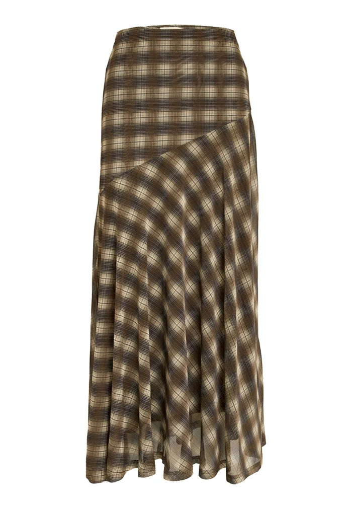 Peppercorn Safina Mesh Skirt in Toffee Print