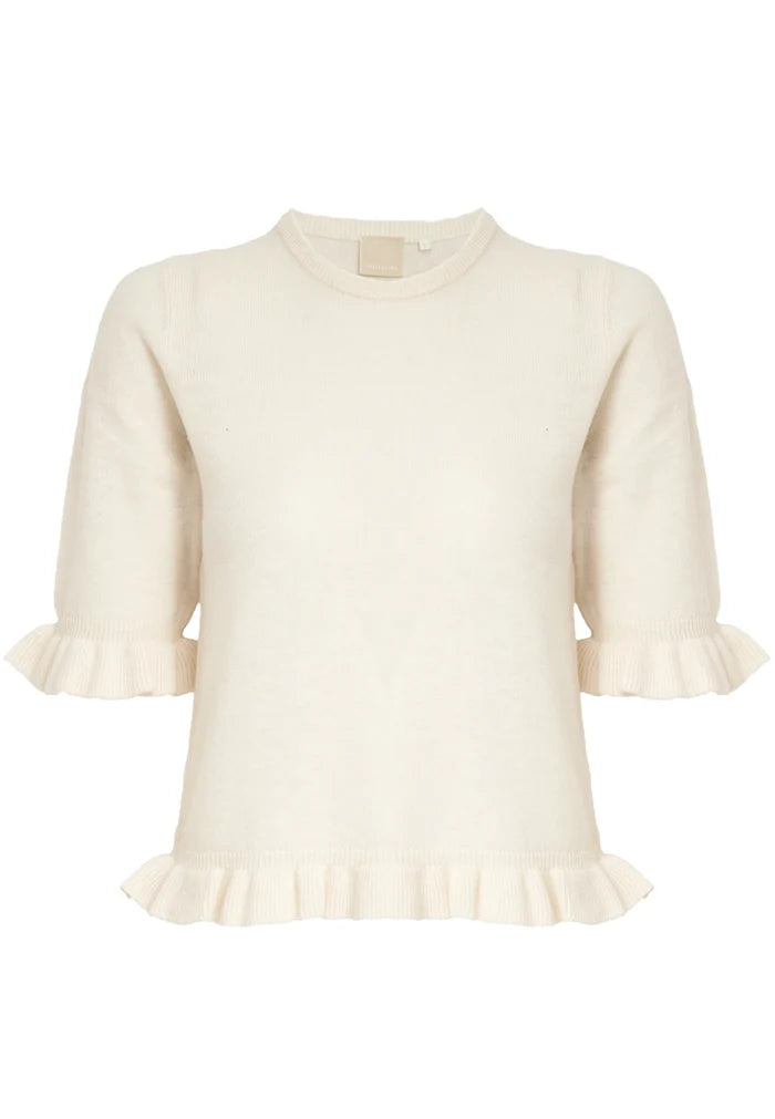 Peppercorn Saga Knit Tee in White Pony