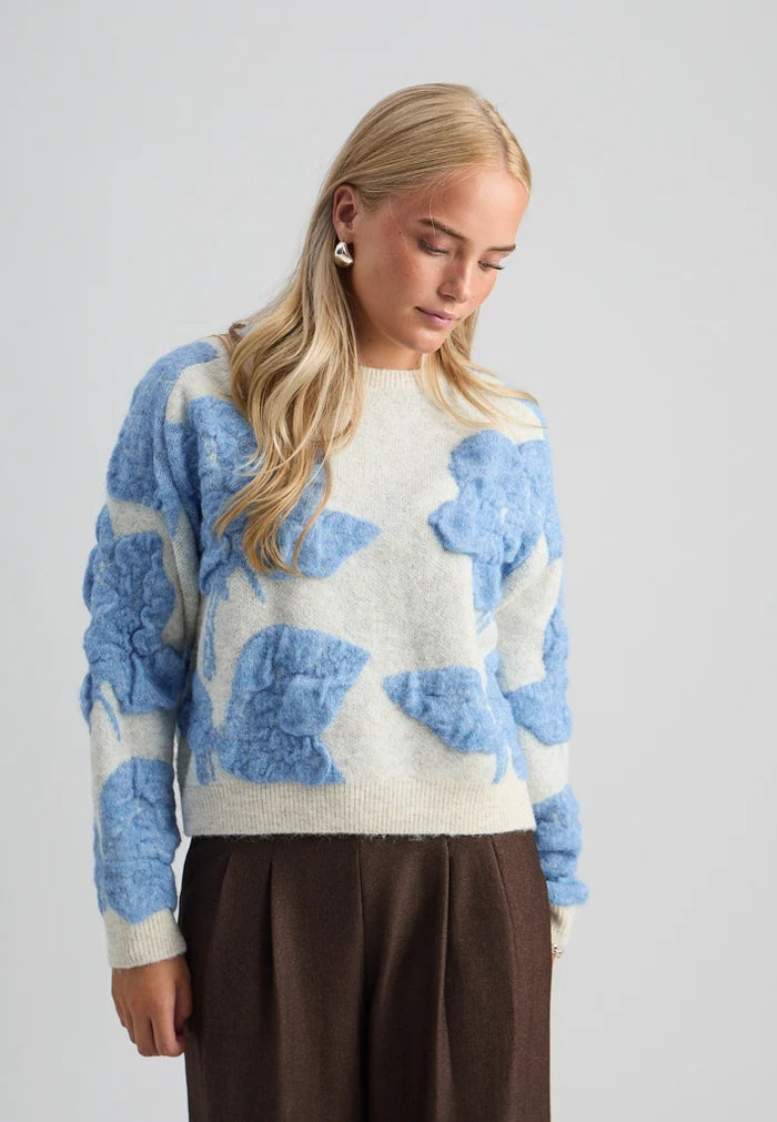 Peppercorn Sine Knit Pullover - Fog Sand Jacquard