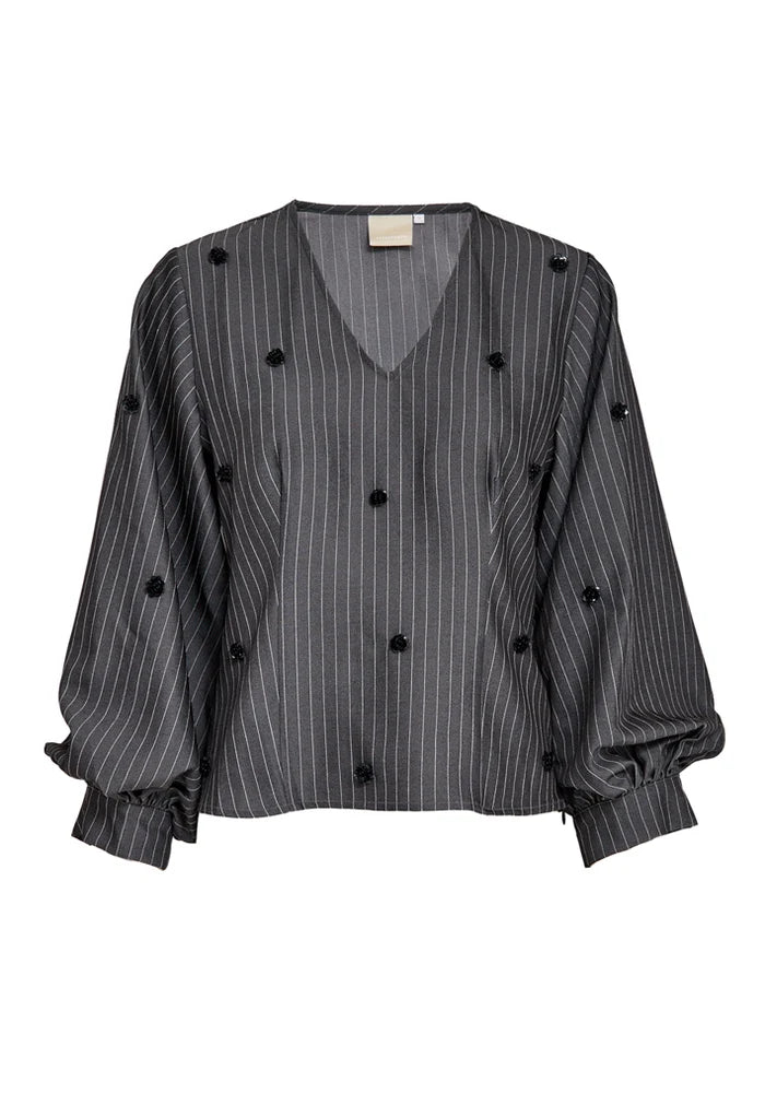 Peppercorn Tandy Blouse in Dark Grey Melange