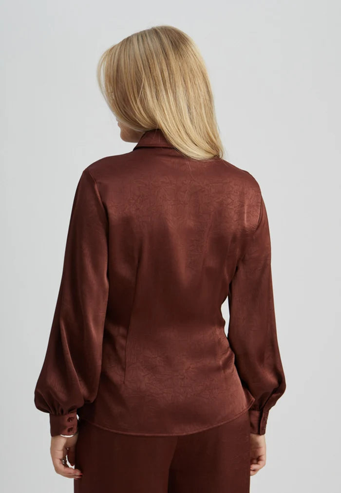 Peppercorn Tina Shirt in Chocolate Bordeaux