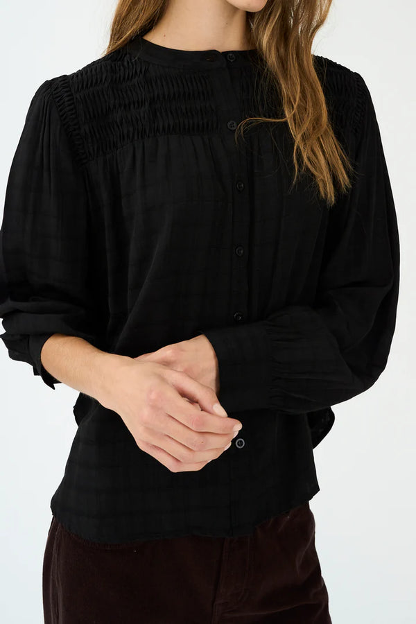 Pieszak Cassie Pintuck Shirt in Black - J234834