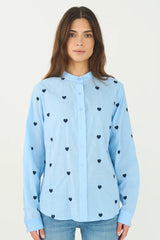 Pieszak Heart Shirt in Pale Blue - J234854