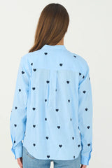 Pieszak Heart Shirt in Pale Blue - J234854