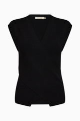 Pieszak Vigga Cross-Over Knit Top in Black - J235101