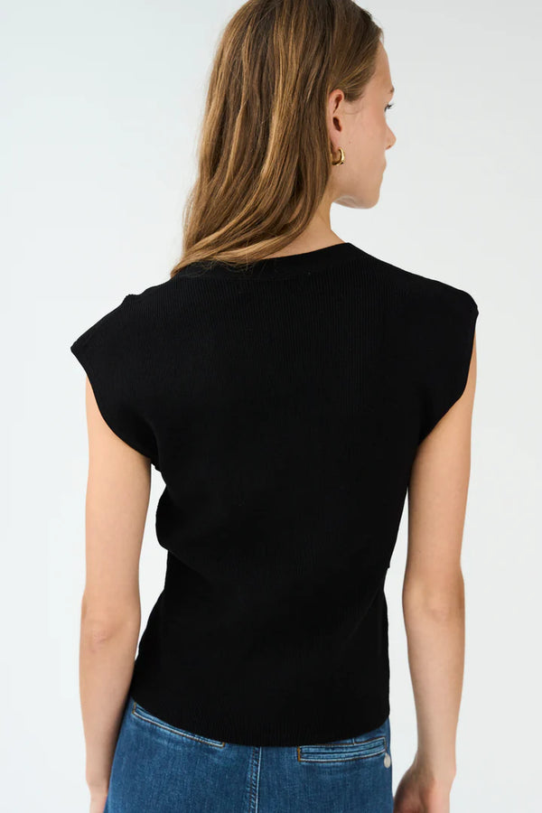 Pieszak Vigga Cross-Over Knit Top in Black - J235101